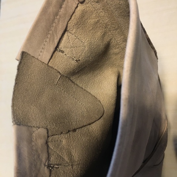 Vera Gomma Heel Distressed Taupe Leather Boots Handmade Italy sz 39 - Picture 4 of 5